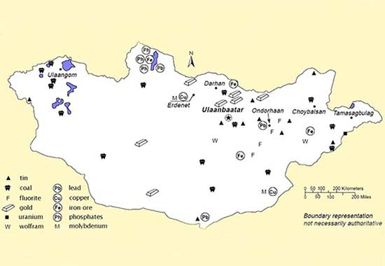 蒙古礦產(chǎn)資源分布圖
